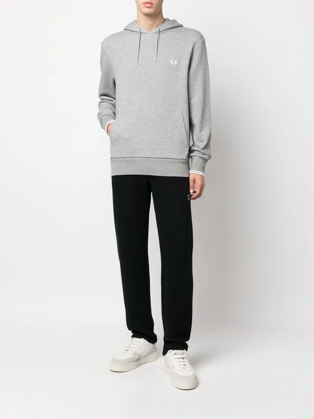 drawstring embroidered-logo hoodie