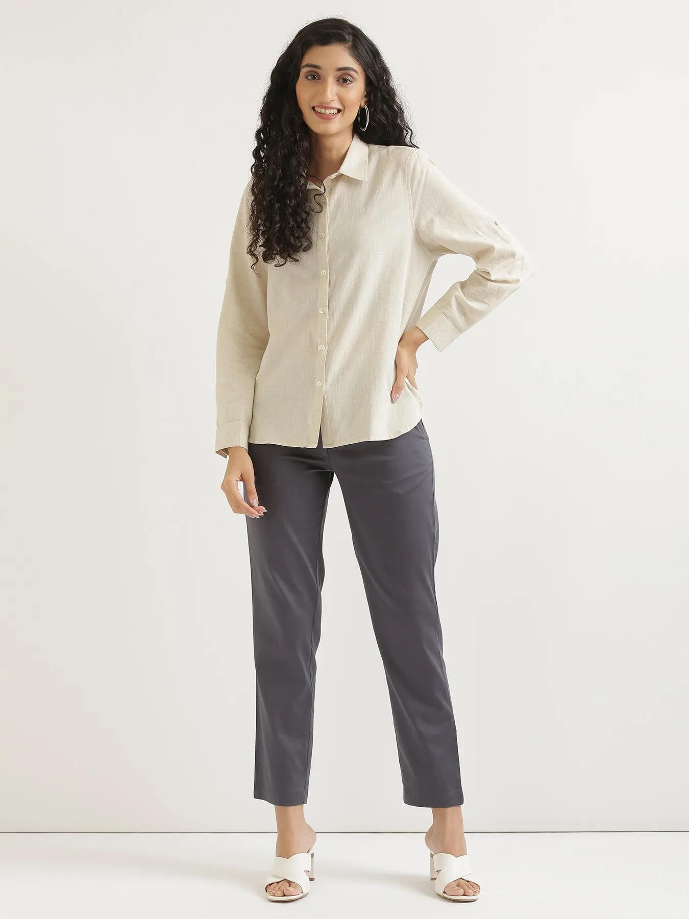 Ecru Airy-Linen Shirt