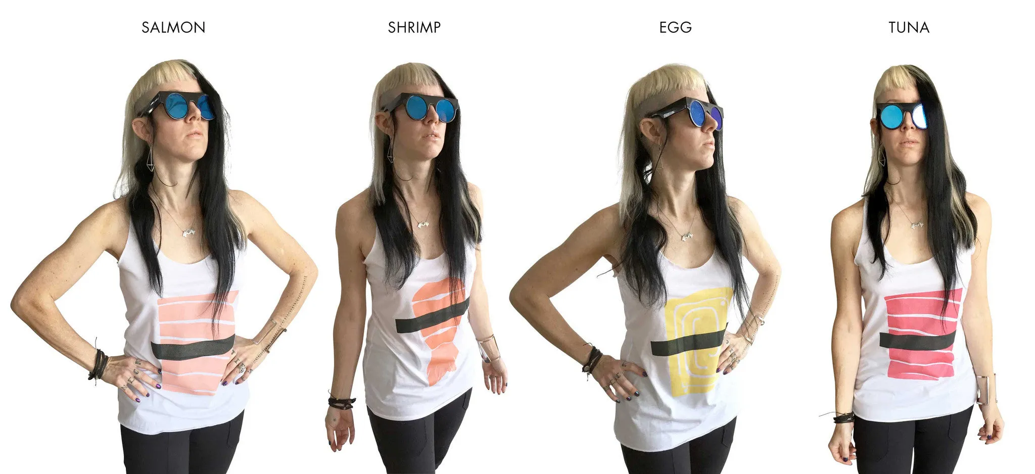 Egg Omelet Sushi Women's Tank Top, Tamago Nigiri Print