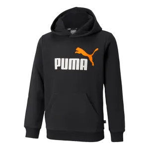 Ess  2 Col Big Logo Hoodie Fl  Puma Black-vibrant Orange
