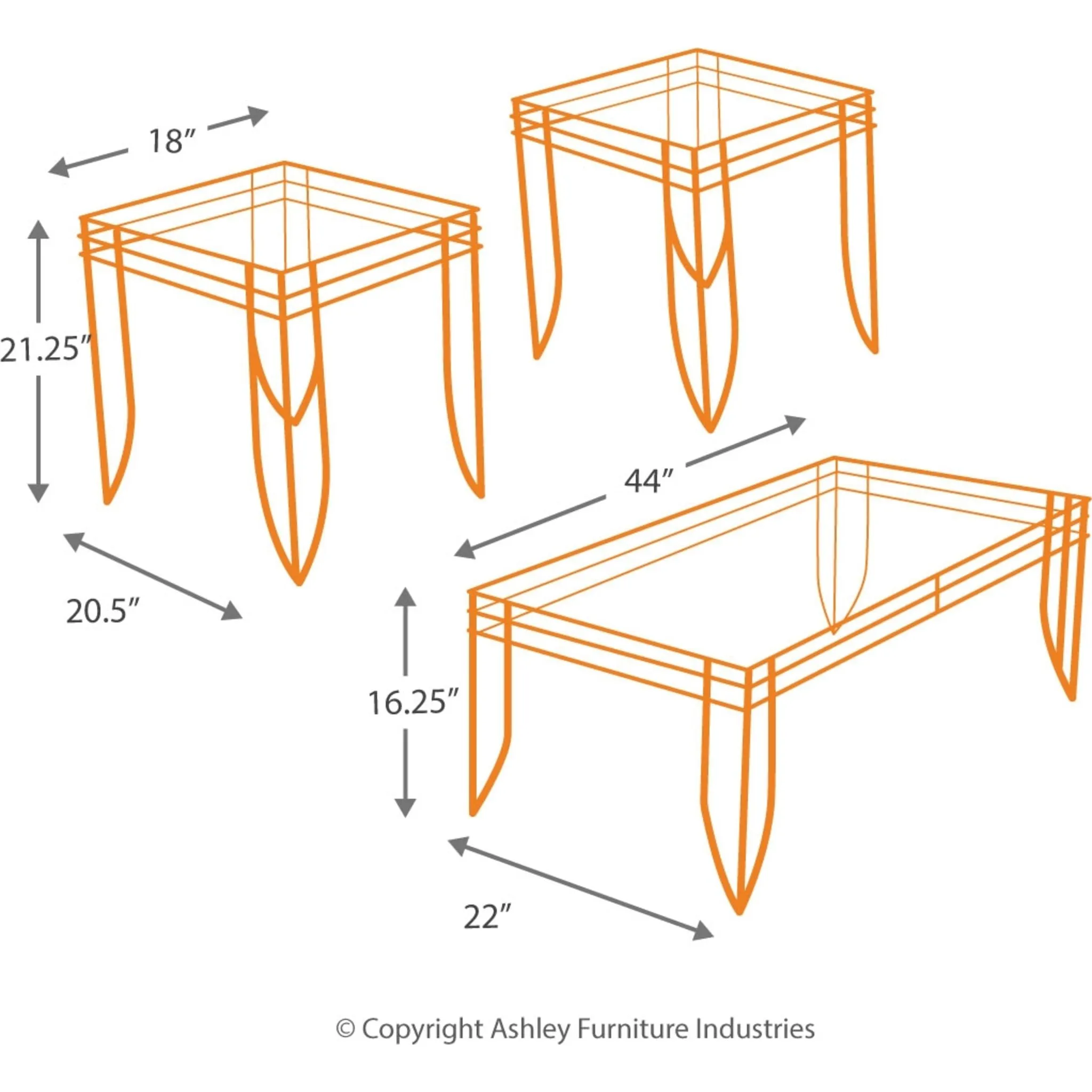 Exeter 3 Pack Tables - Black