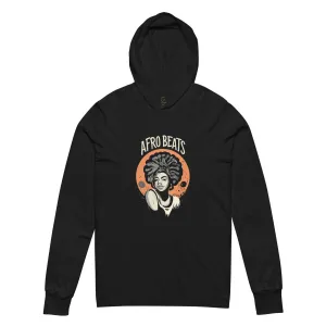 Express Your African Heritage with this Unique Afro Beats Hooded long-sleeve tee