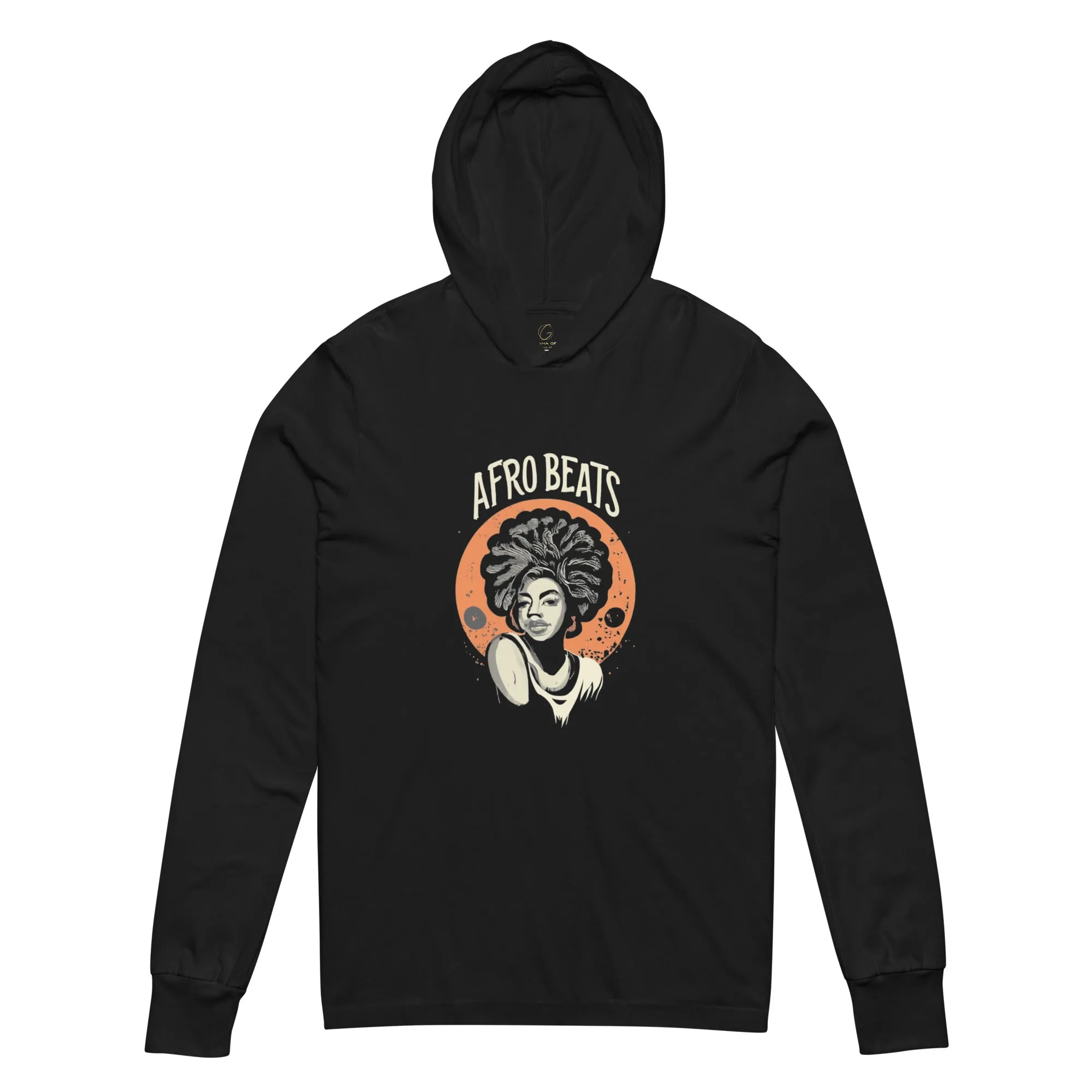 Express Your African Heritage with this Unique Afro Beats Hooded long-sleeve tee