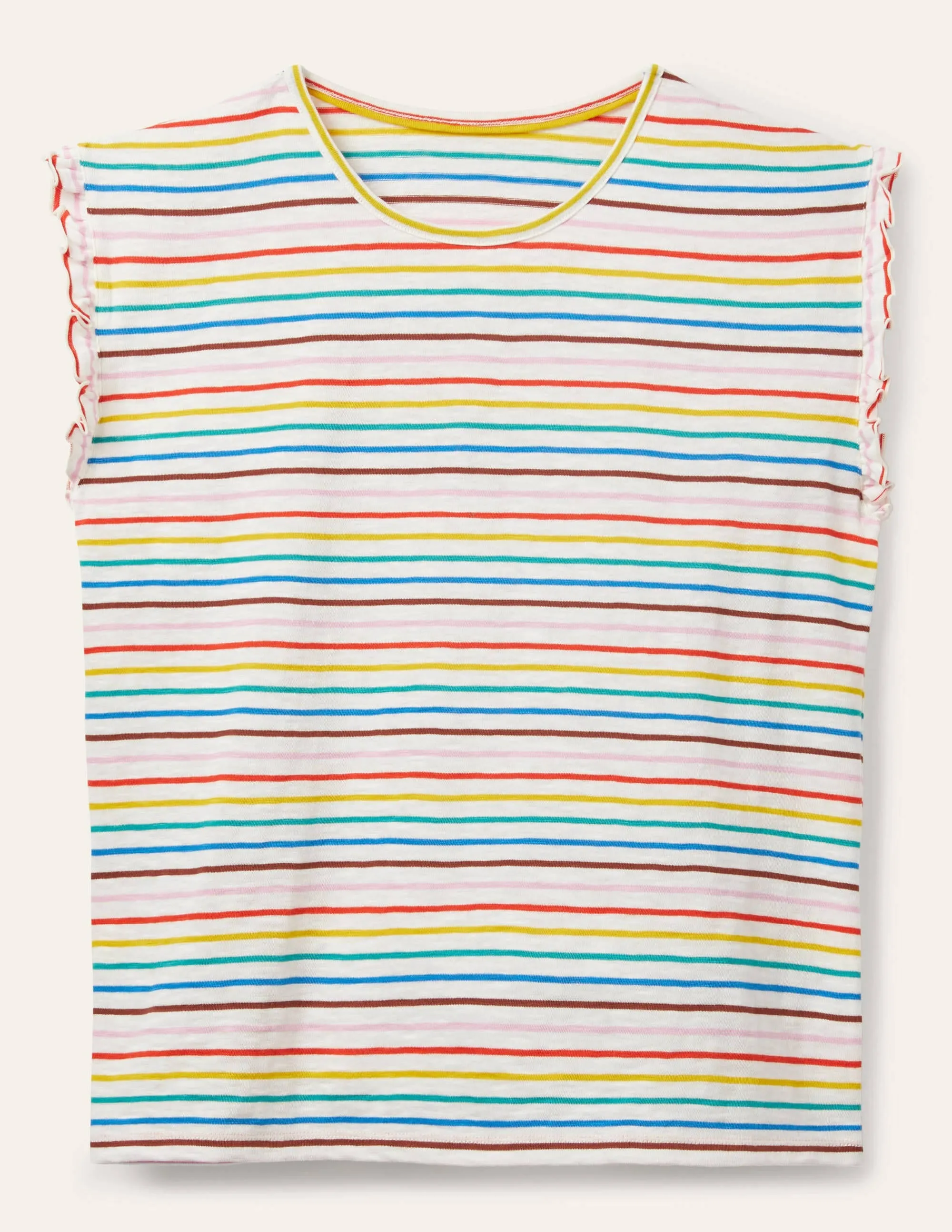 Faye Jersey Top-Summer Rainbow Multi Breton