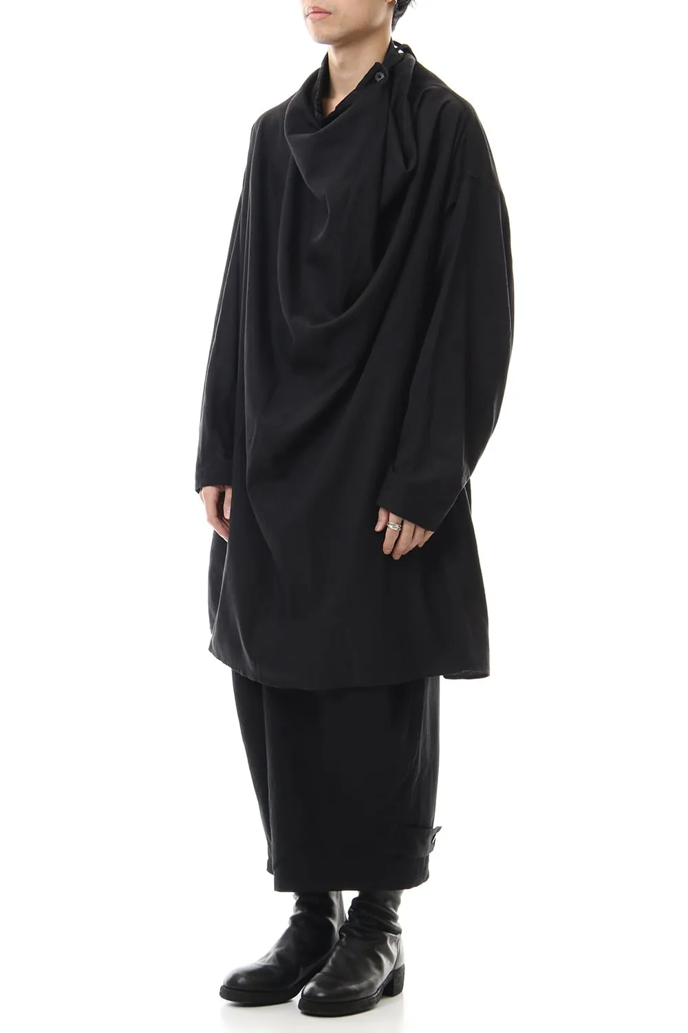 FOLDED BAGGY TROUSERS Black