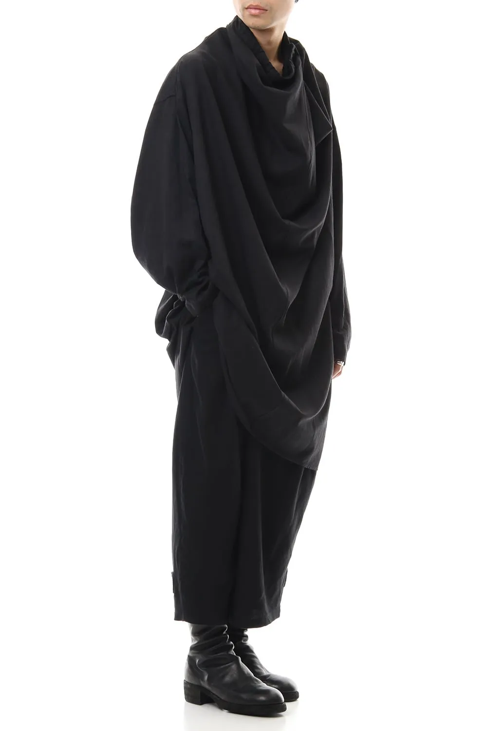 FOLDED BAGGY TROUSERS Black
