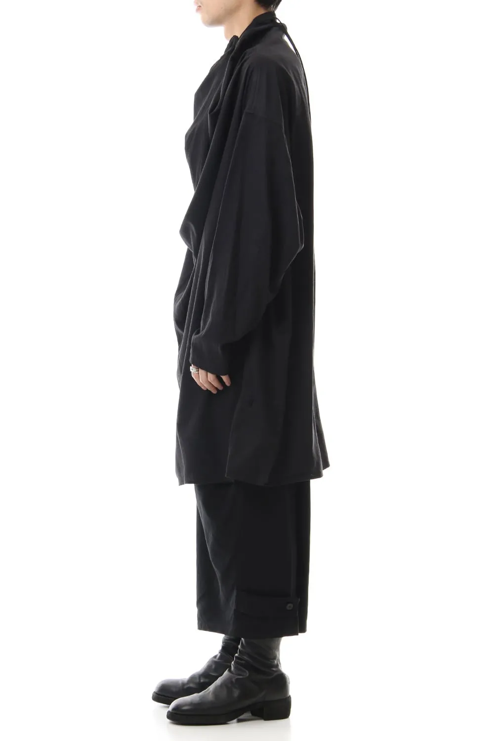 FOLDED BAGGY TROUSERS Black