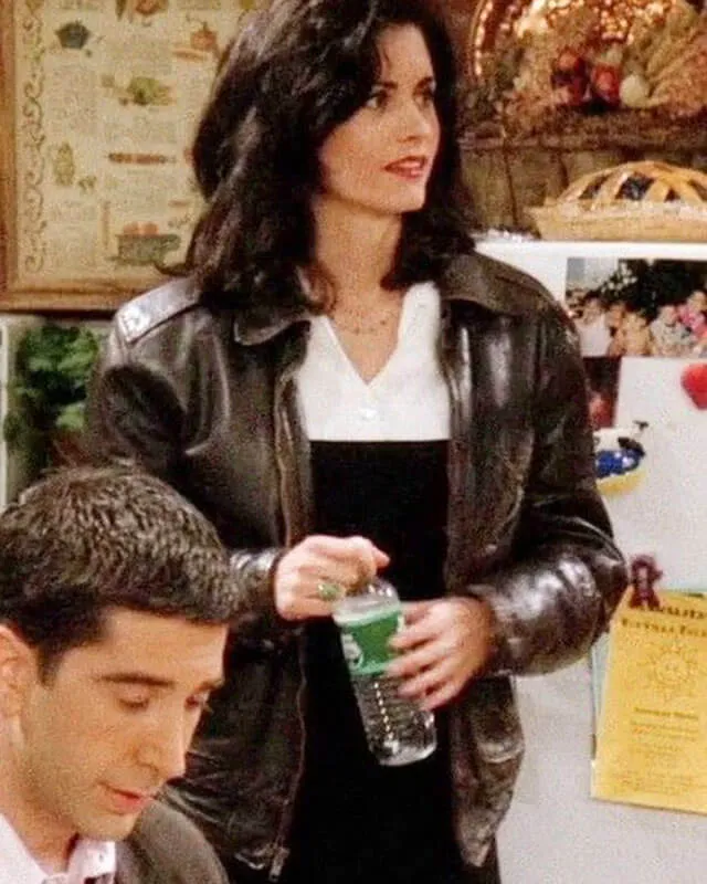 Friends S01 Monica Geller Brown Leather Jacket