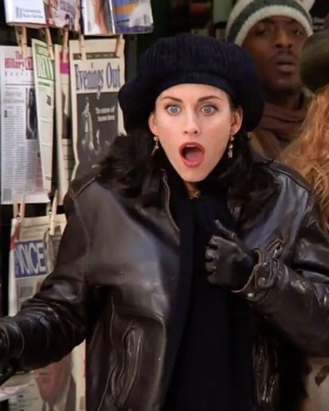 Friends S01 Monica Geller Brown Leather Jacket