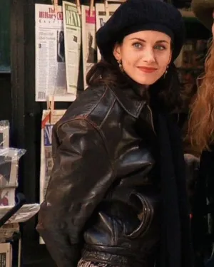 Friends S01 Monica Geller Brown Leather Jacket