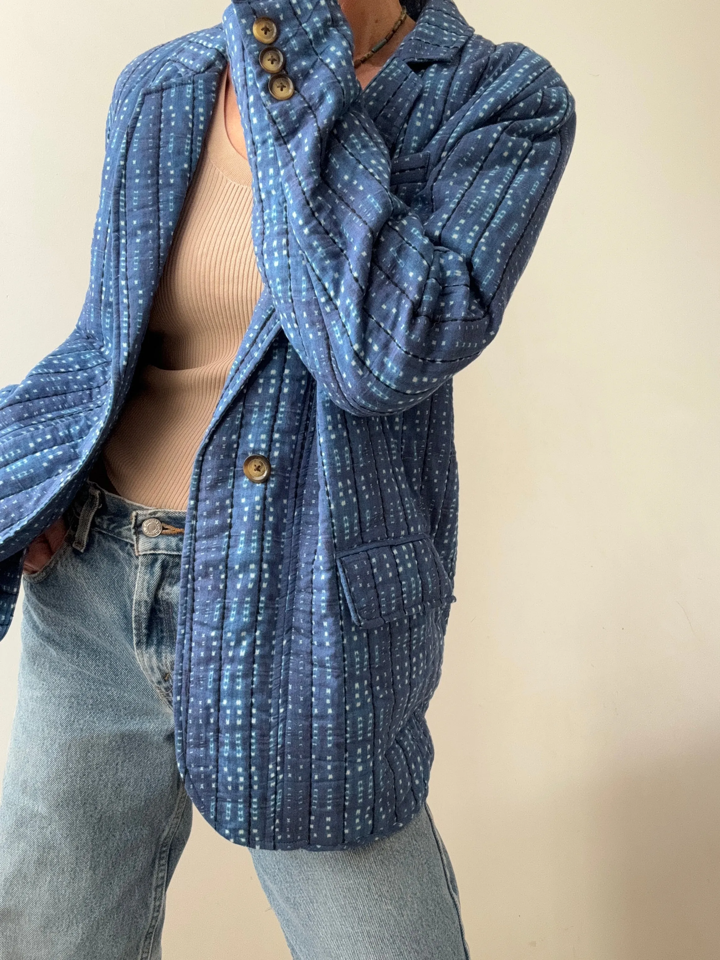 Gerard Darel Paris Quilted Blazer