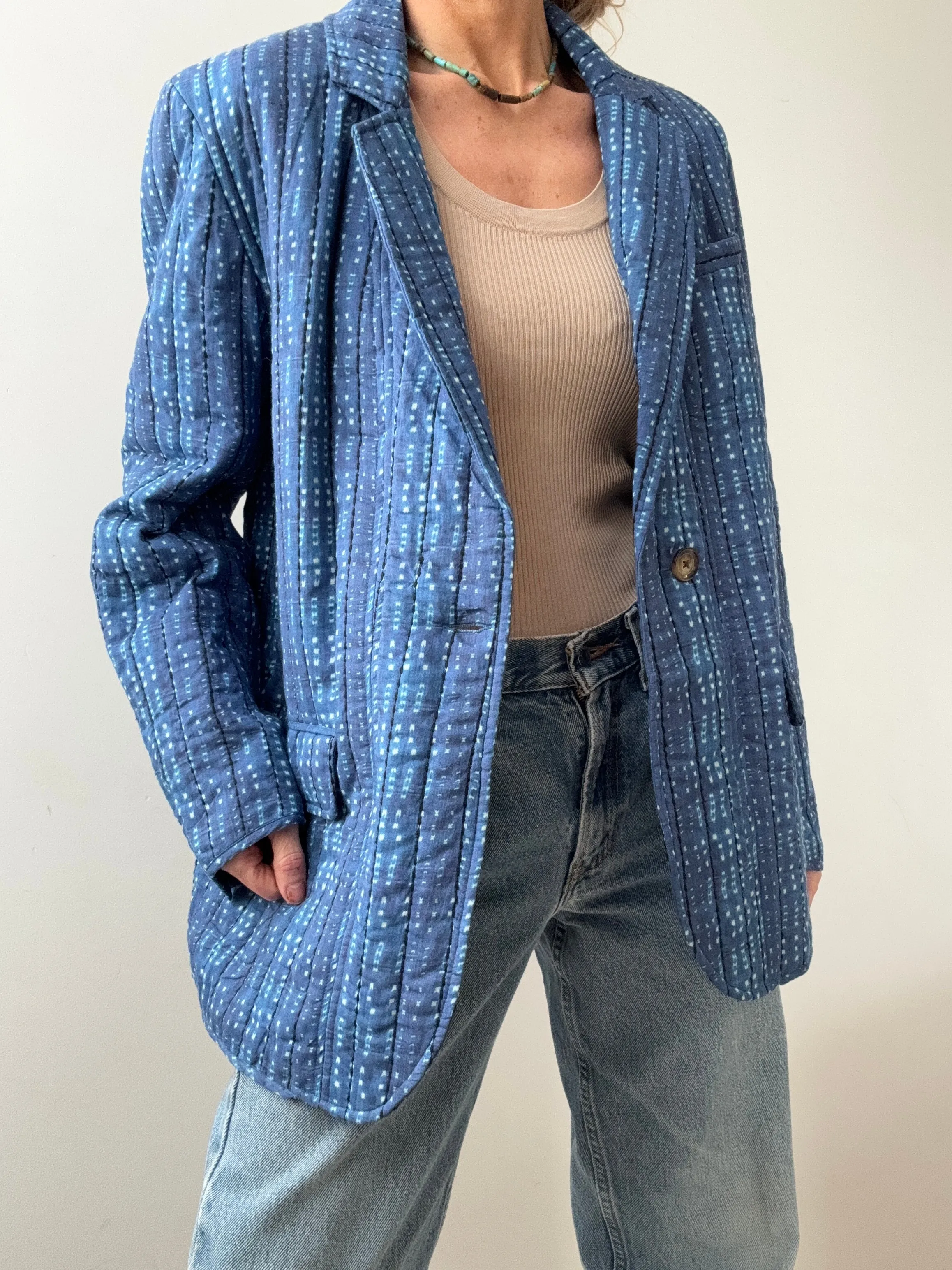 Gerard Darel Paris Quilted Blazer