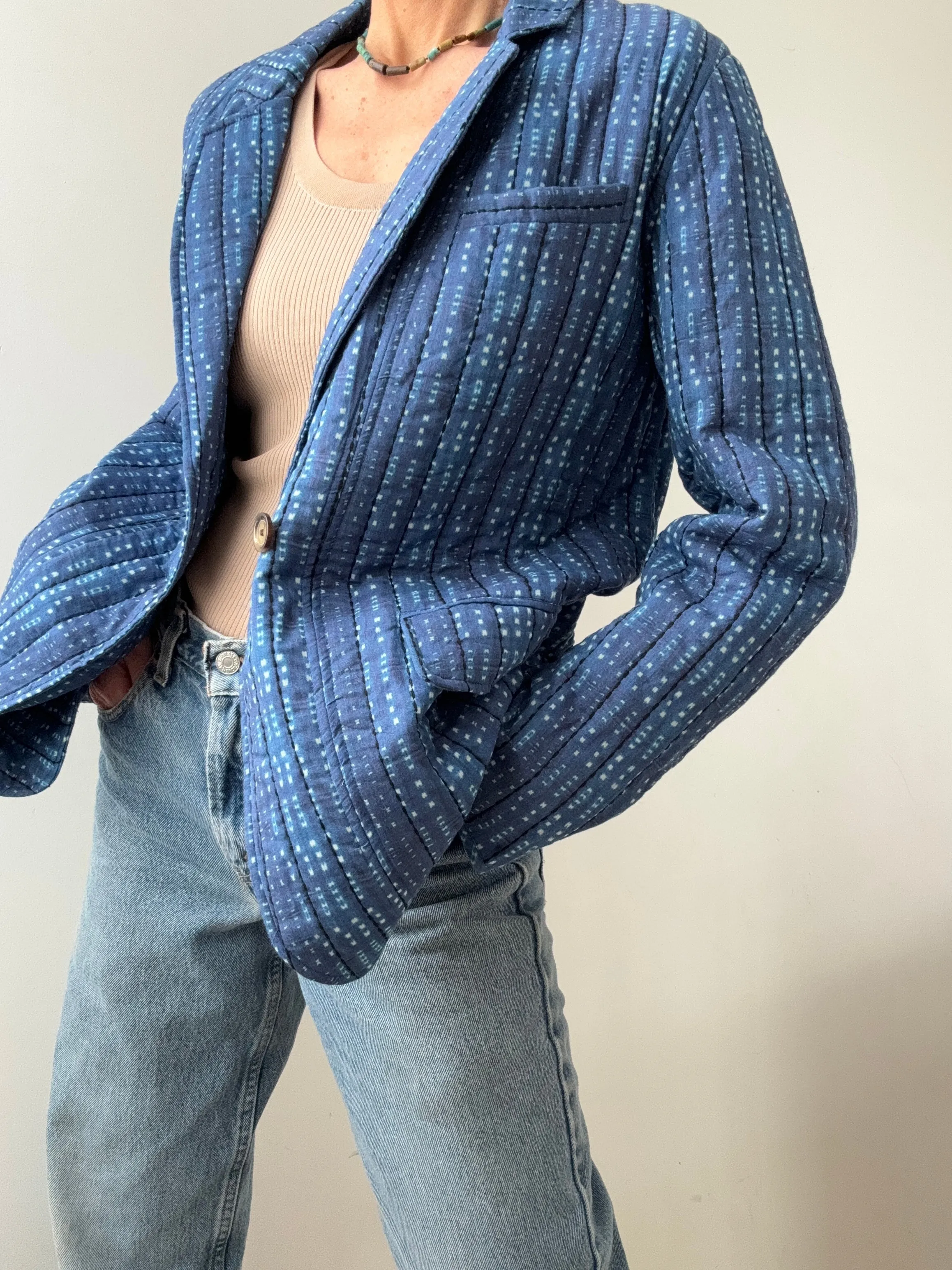 Gerard Darel Paris Quilted Blazer