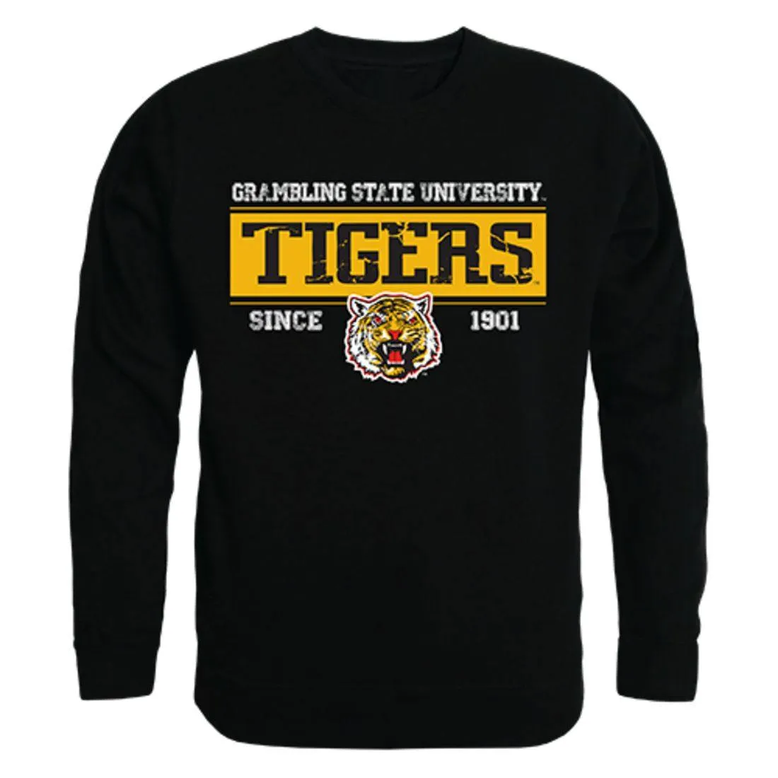 GSU Grambling State University Tigers Established Crewneck Pullover Sweatshirt Sweater Black
