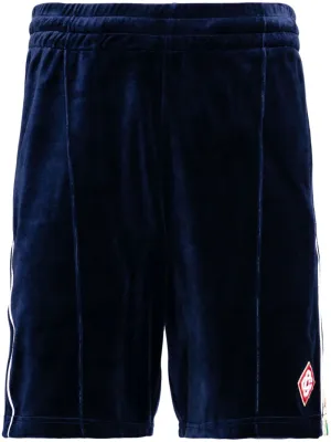 Heart Monogram velvet track shorts