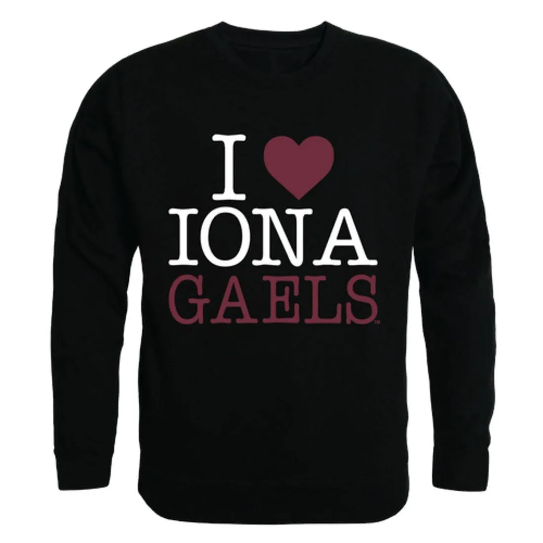 I Love Iona College Gaels Crewneck Pullover Sweatshirt Sweater