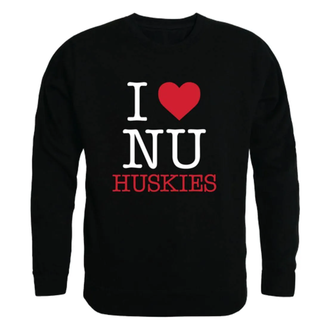 I Love Northeastern University Huskies Crewneck Pullover Sweatshirt Sweater
