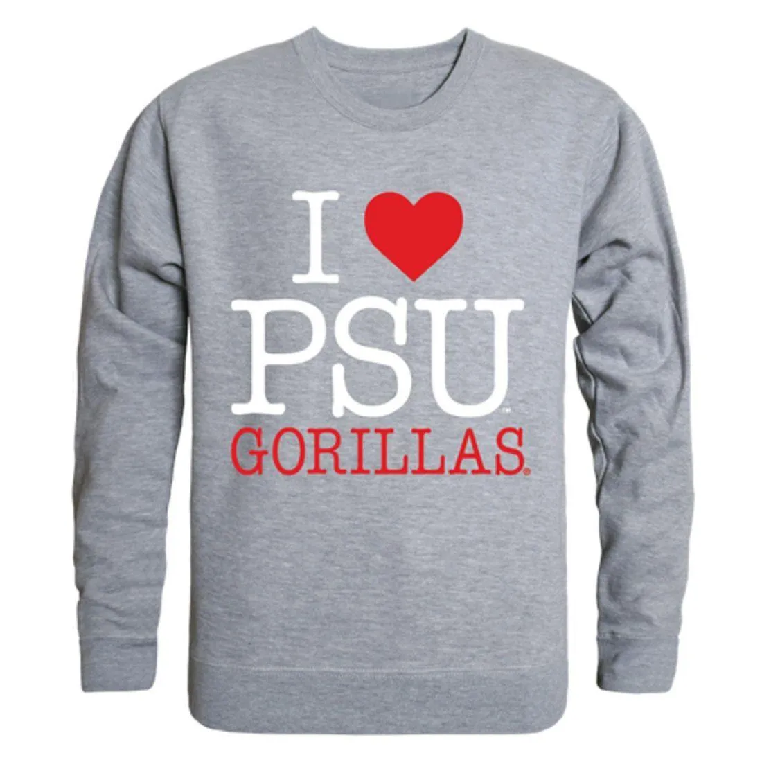 I Love Pittsburg State University Gorillas Crewneck Pullover Sweatshirt Sweater