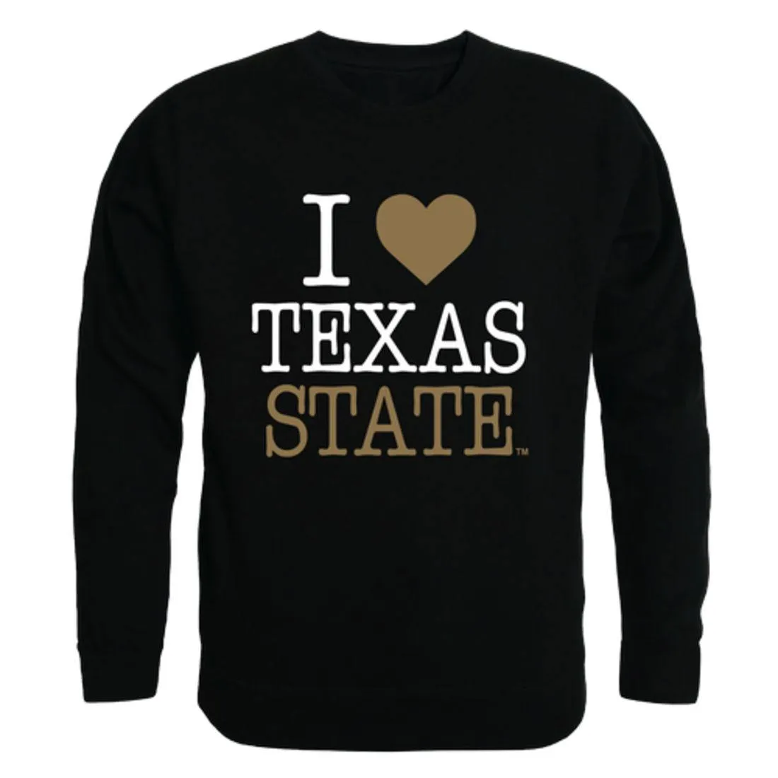 I Love Texas State University Bobcats Crewneck Pullover Sweatshirt Sweater