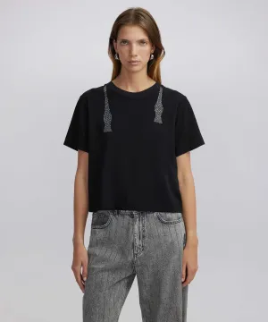 Ipekyol Hotfix Printed T-Shirt Black
