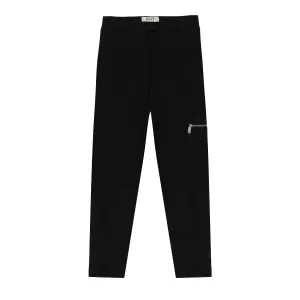 JERSEY TAILORED ZIP TROUSERS - BLACK