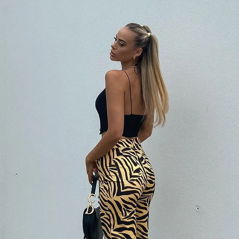 Knitted Halter Backless Hollow Out Crop Top