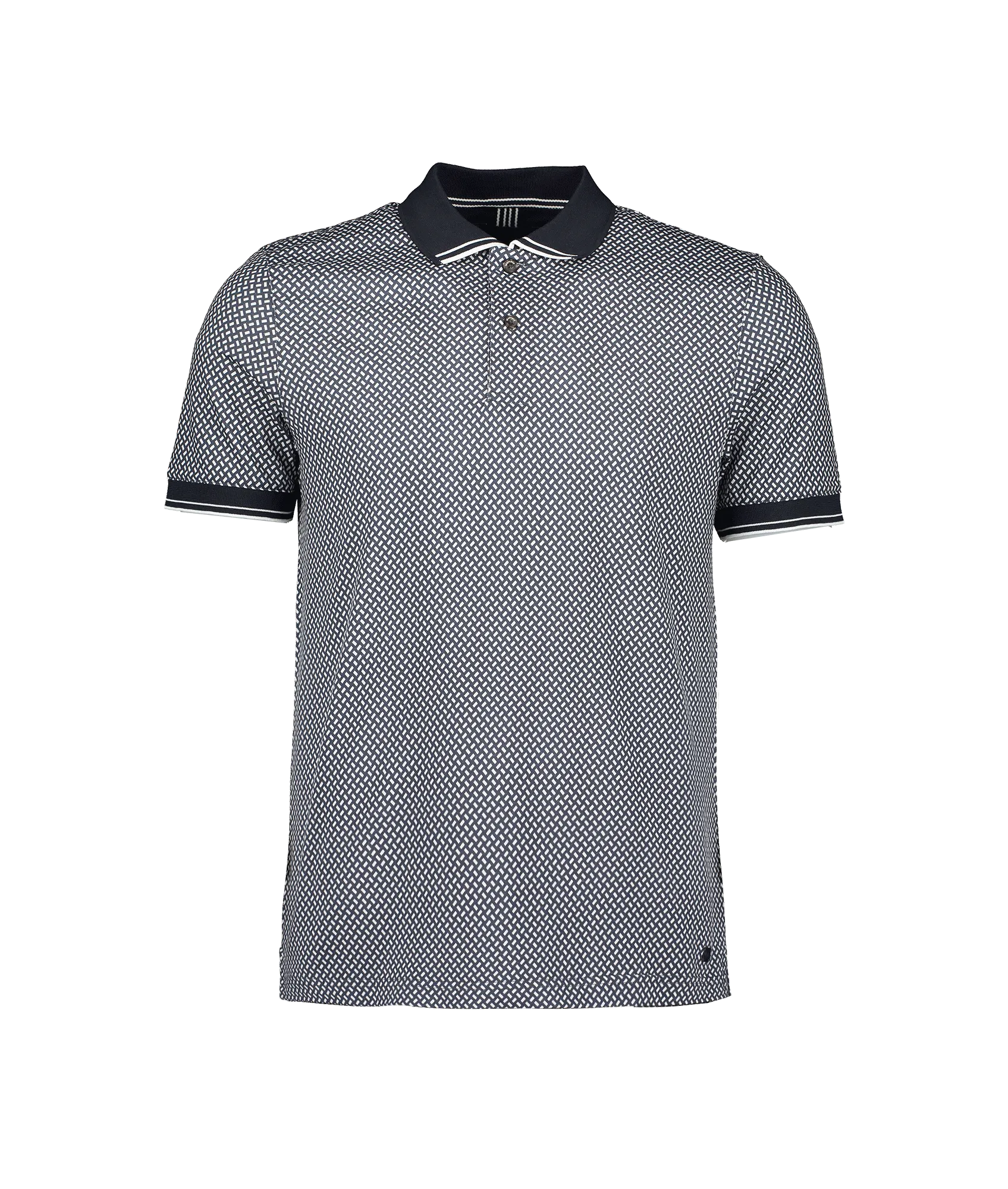 Lobyen Archive Geo Print Polo - Navy