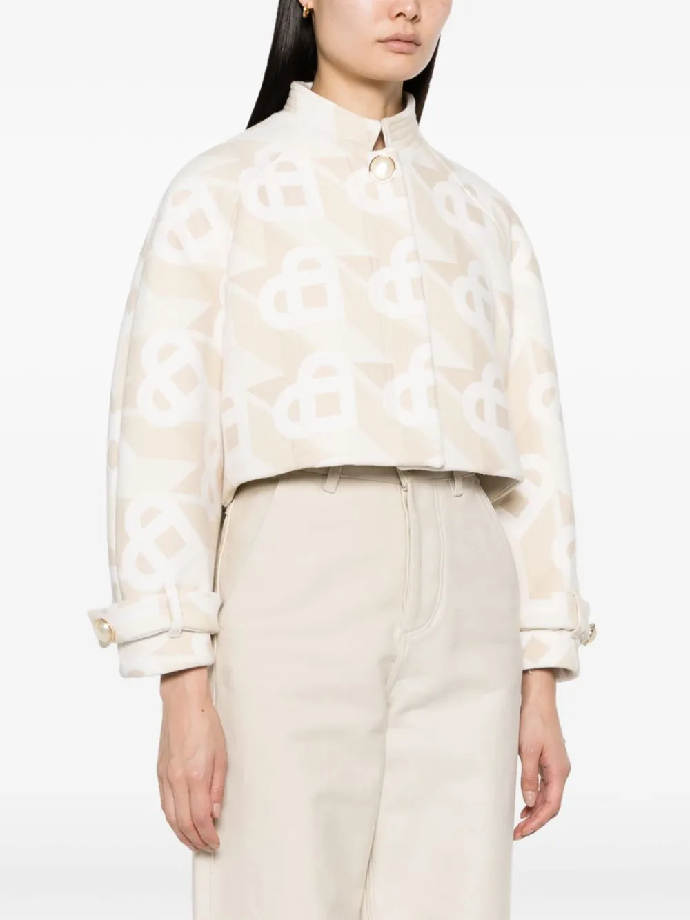 logo-monogram cropped jacket