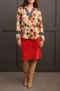 L/S BLOUSE W/PLACKET-DKDESERT