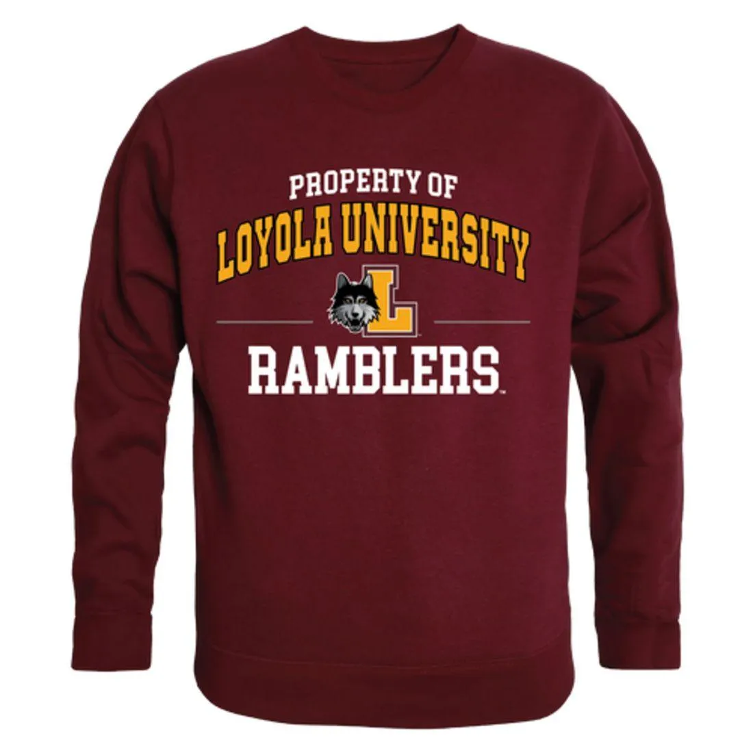 LUC Loyola University Chicago Ramblers Property Crewneck Pullover Sweatshirt Sweater Maroon
