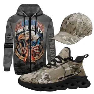 Luxury Gifts,Personalized Patriotic Bundle Deals, Custom Camo Hat, Shoes and Veteran Hoodies