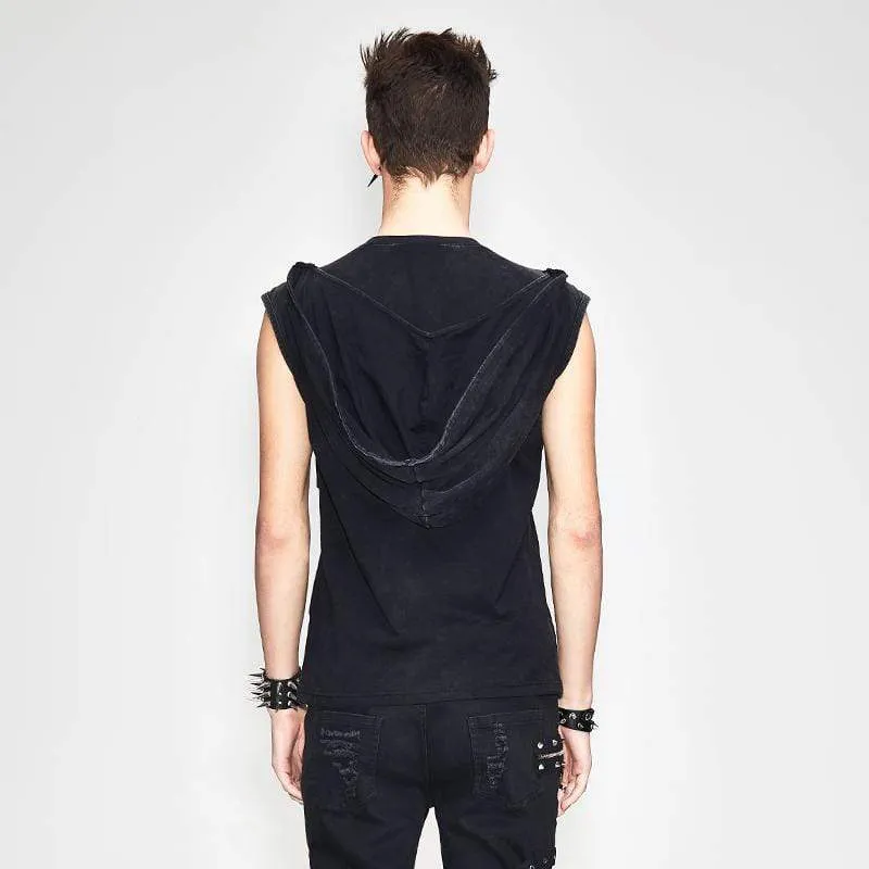Men's Hooded Sleeveless Punk Top