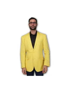 Mens Lightweight Blazer - Men's COTTON RAYON Summer Light Weight Fabirc Blazer ~ Sport Coat ~ Jacket Yellow