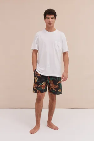 Men’s Pyjama Shorts Soleia Print Black/Yellow