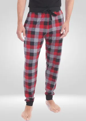 Mens Red Grey Black Pajama - Knit Jogger