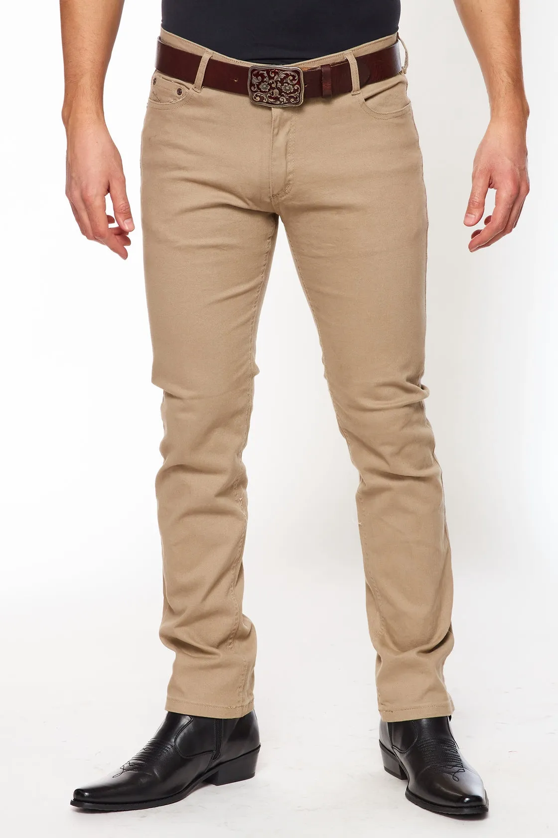 Men's Super Comfortable Super Skinny Fit Jeans-HLP-505 KHAKI