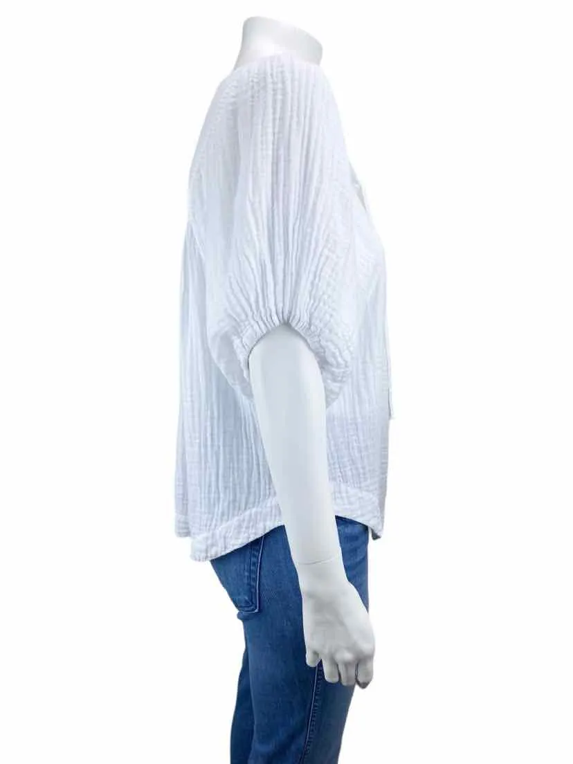 Michael Stars Women's Gauze Baloon Sleeve Top White Size S