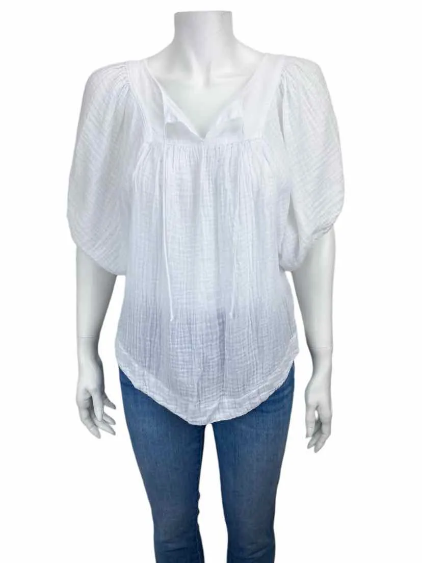 Michael Stars Women's Gauze Baloon Sleeve Top White Size S