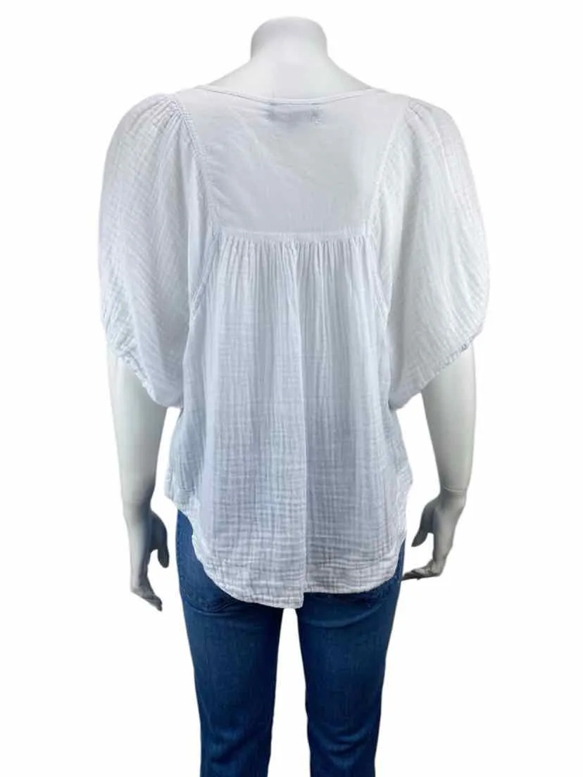 Michael Stars Women's Gauze Baloon Sleeve Top White Size S