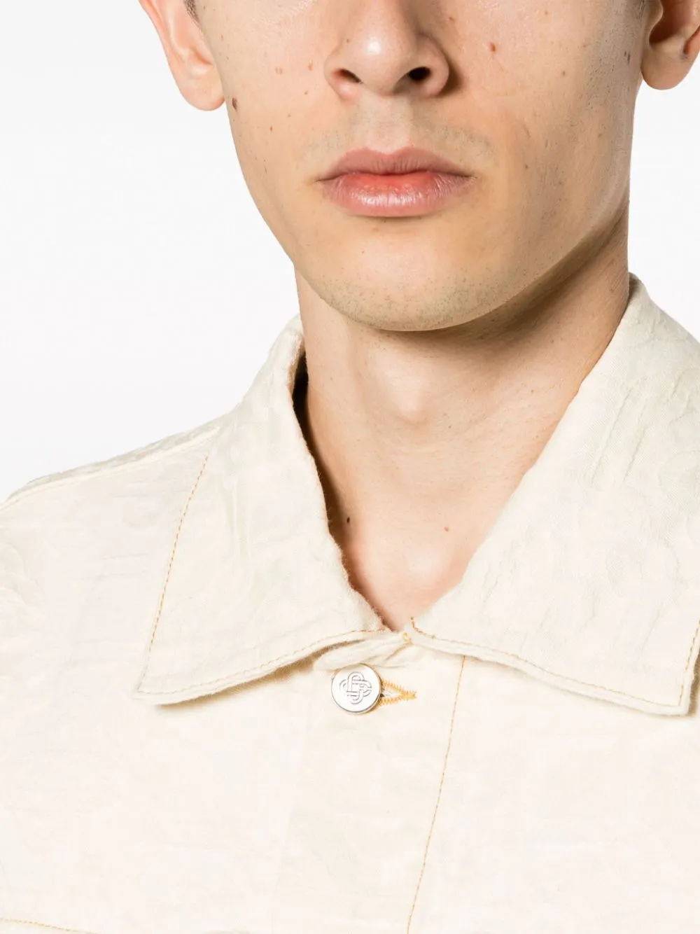 monogram-jacquard denim jacket