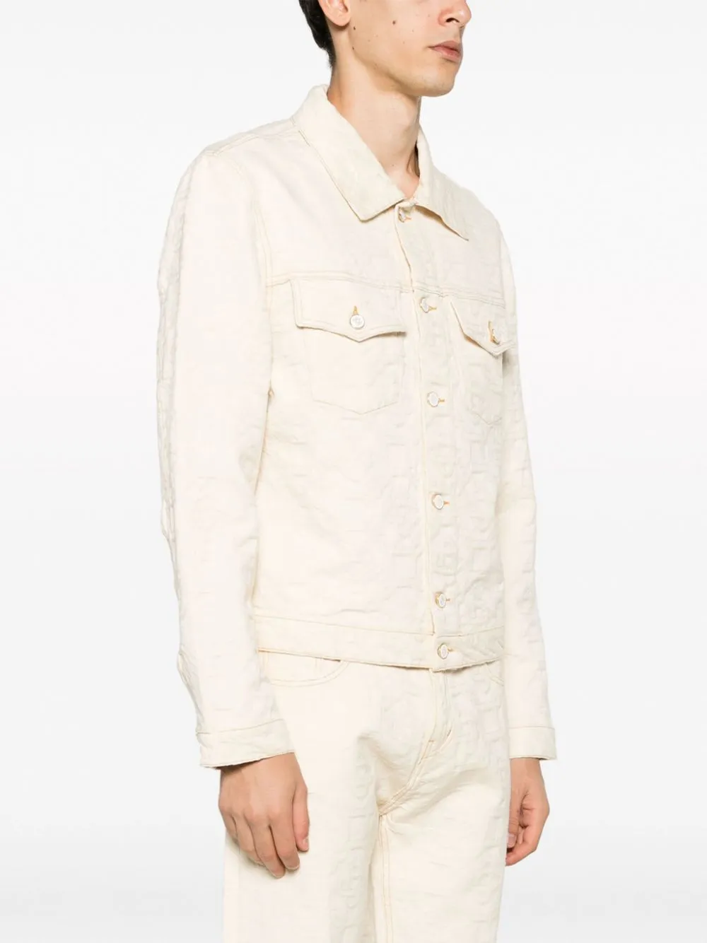 monogram-jacquard denim jacket