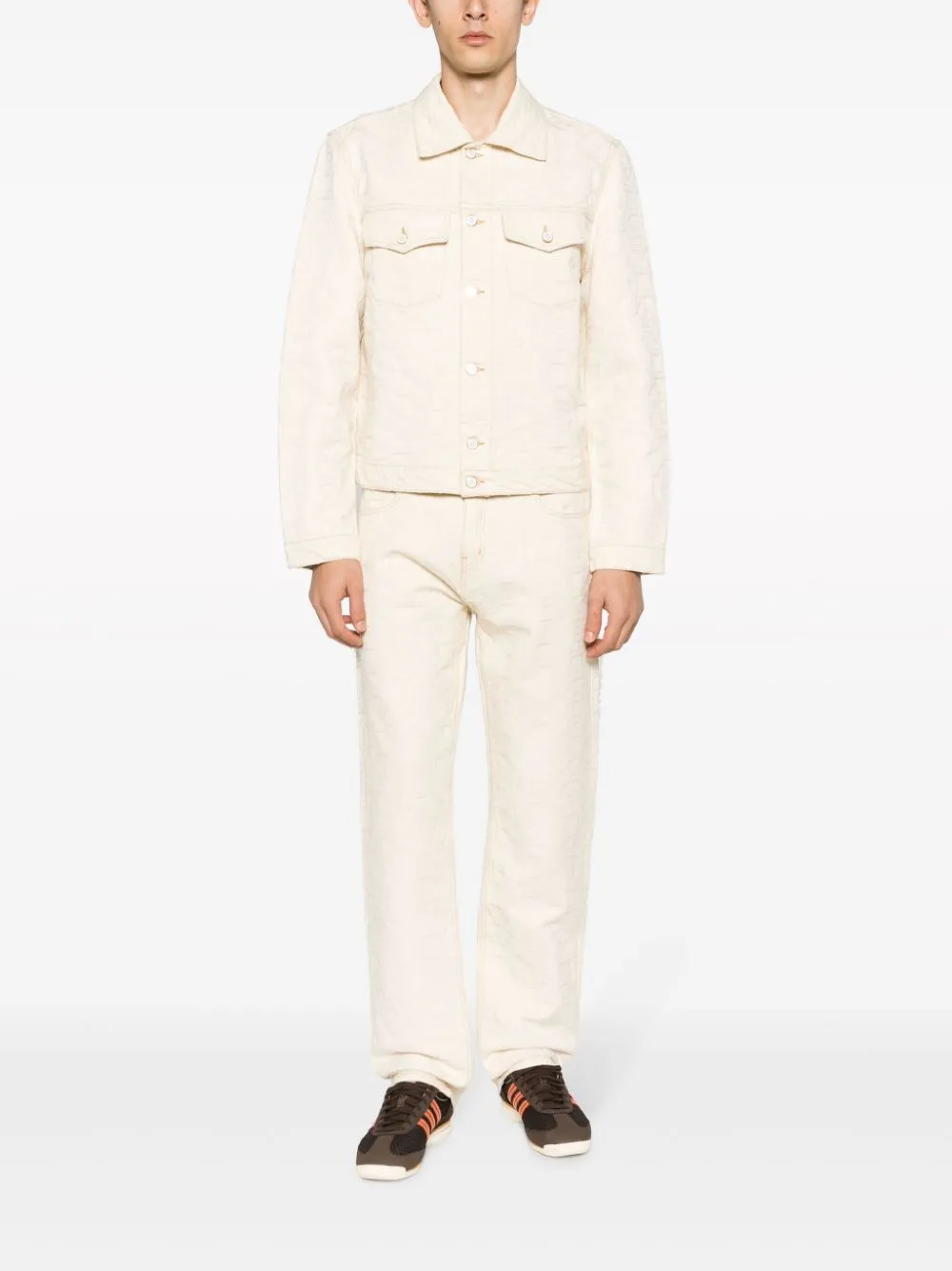 monogram-jacquard denim jacket