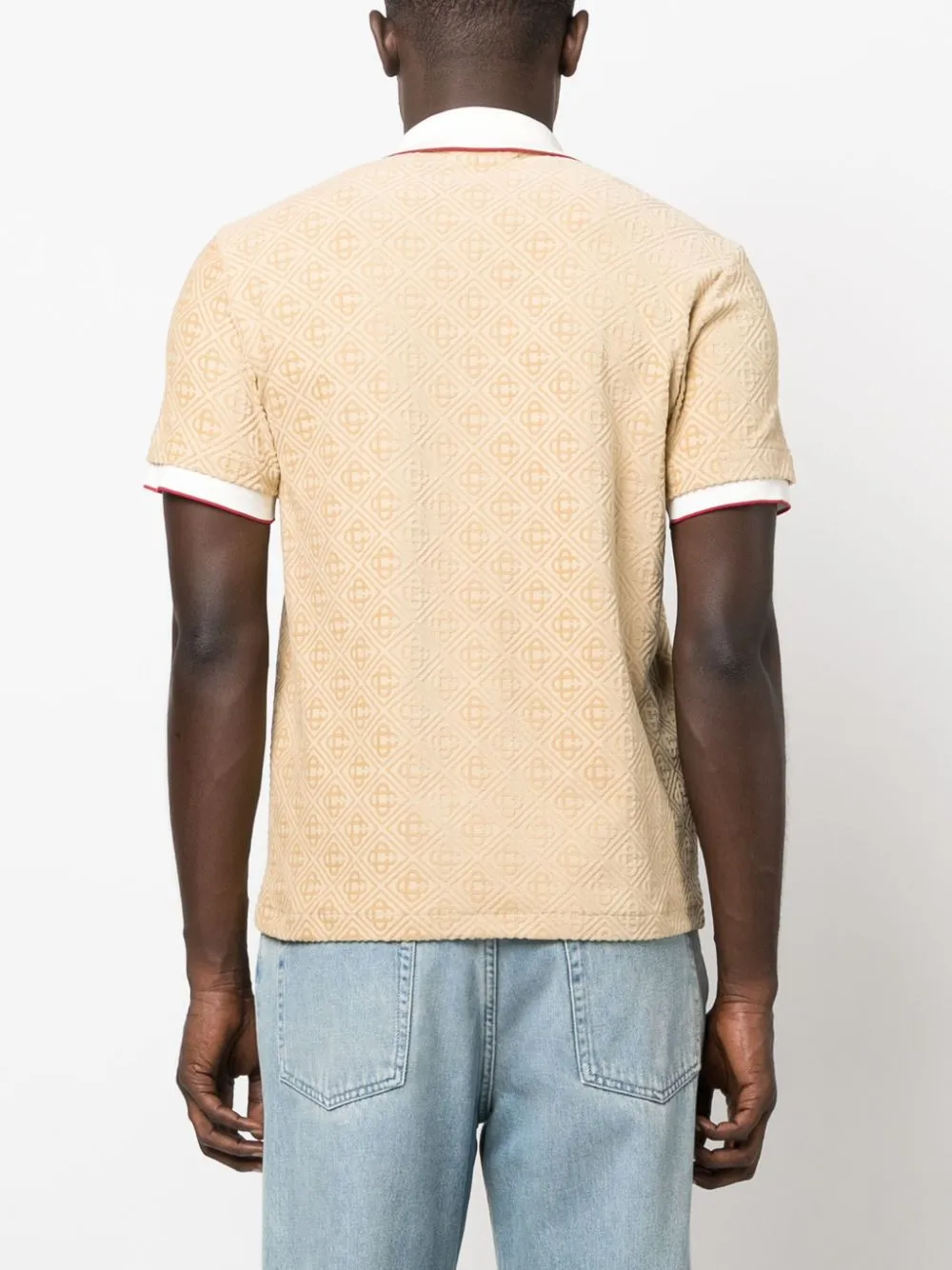 monogram-jacquard polo top