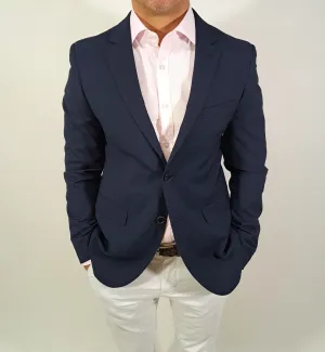 MT BLUE NAVY MICRO STRUCTURED BLAZER