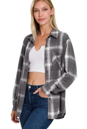 Peyton Plaid Button Down Top