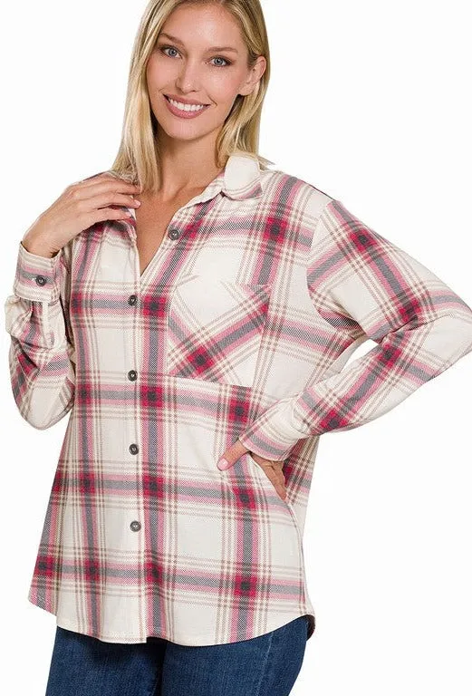 Peyton Plaid Button Down Top