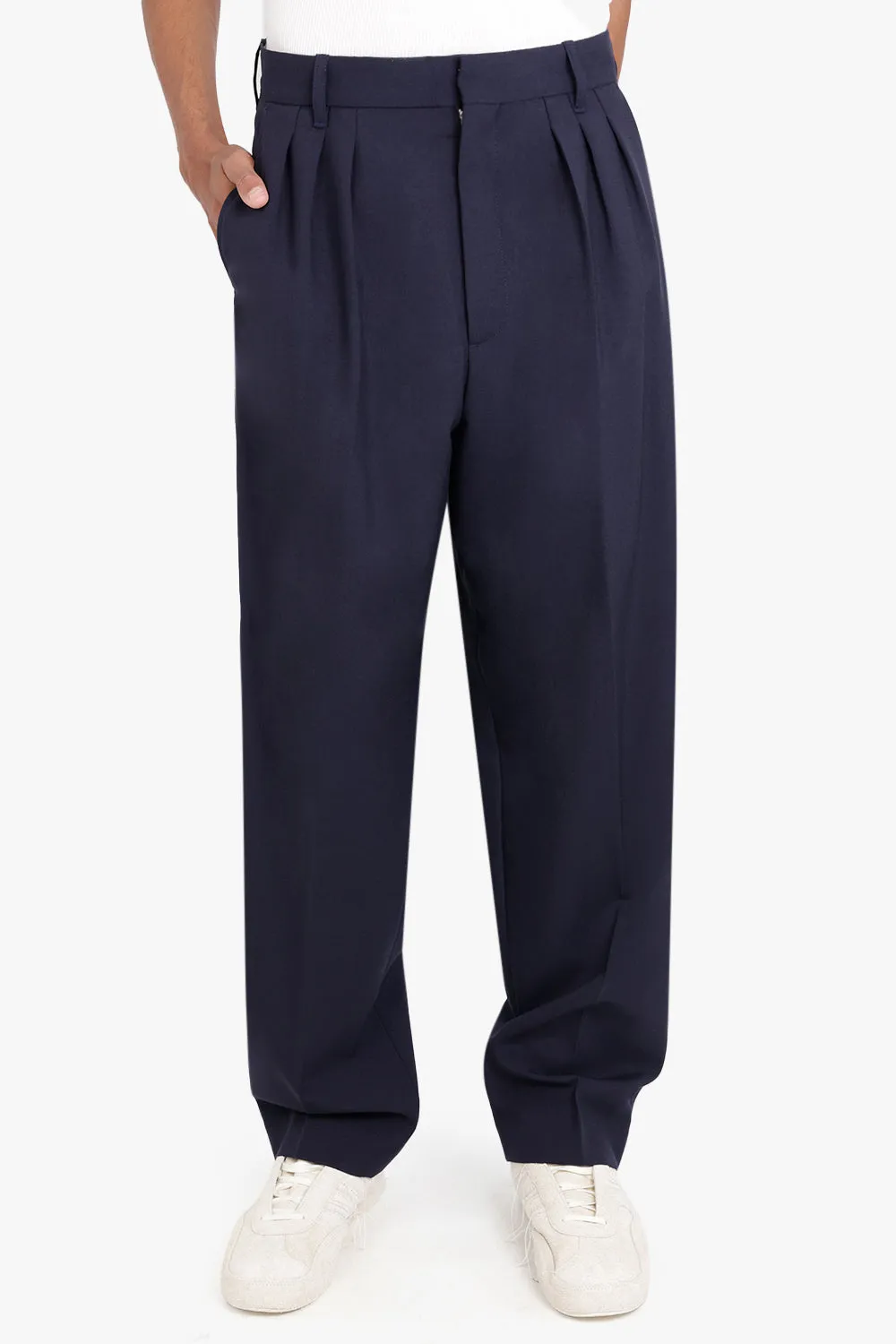Pleated Tailored Pant | Midnight Blue