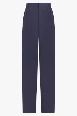 Pleated Tailored Pant | Midnight Blue