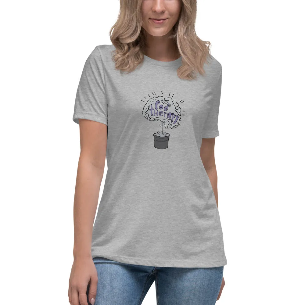 Pod Therapy Women's Relaxed T-Shirt - Grey Logo
