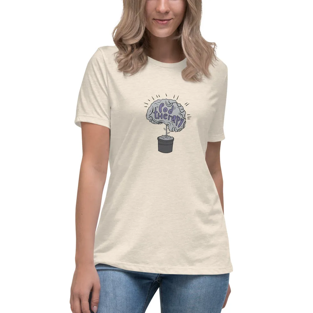 Pod Therapy Women's Relaxed T-Shirt - Grey Logo